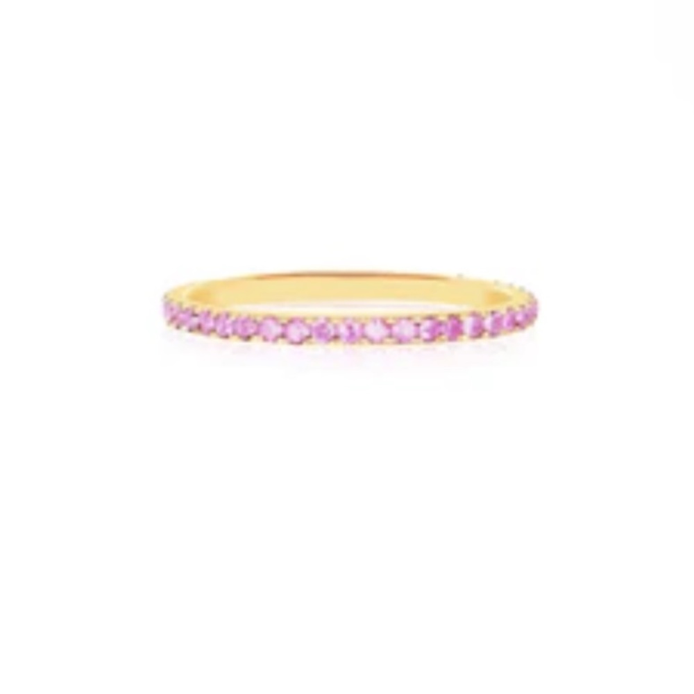 EF Collection Pink Sapphire Eternity Ring, Rose Gold, Size 6